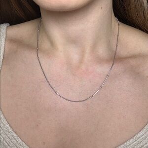 Delicate stainless steel silver and Gold Bead Necklace dainty two tone